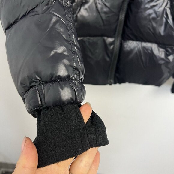 S13 Womens Kylie Down Puffer Jacket with Faux Fur Detachable Hood Sz L Black NWT - Picture 8 of 12